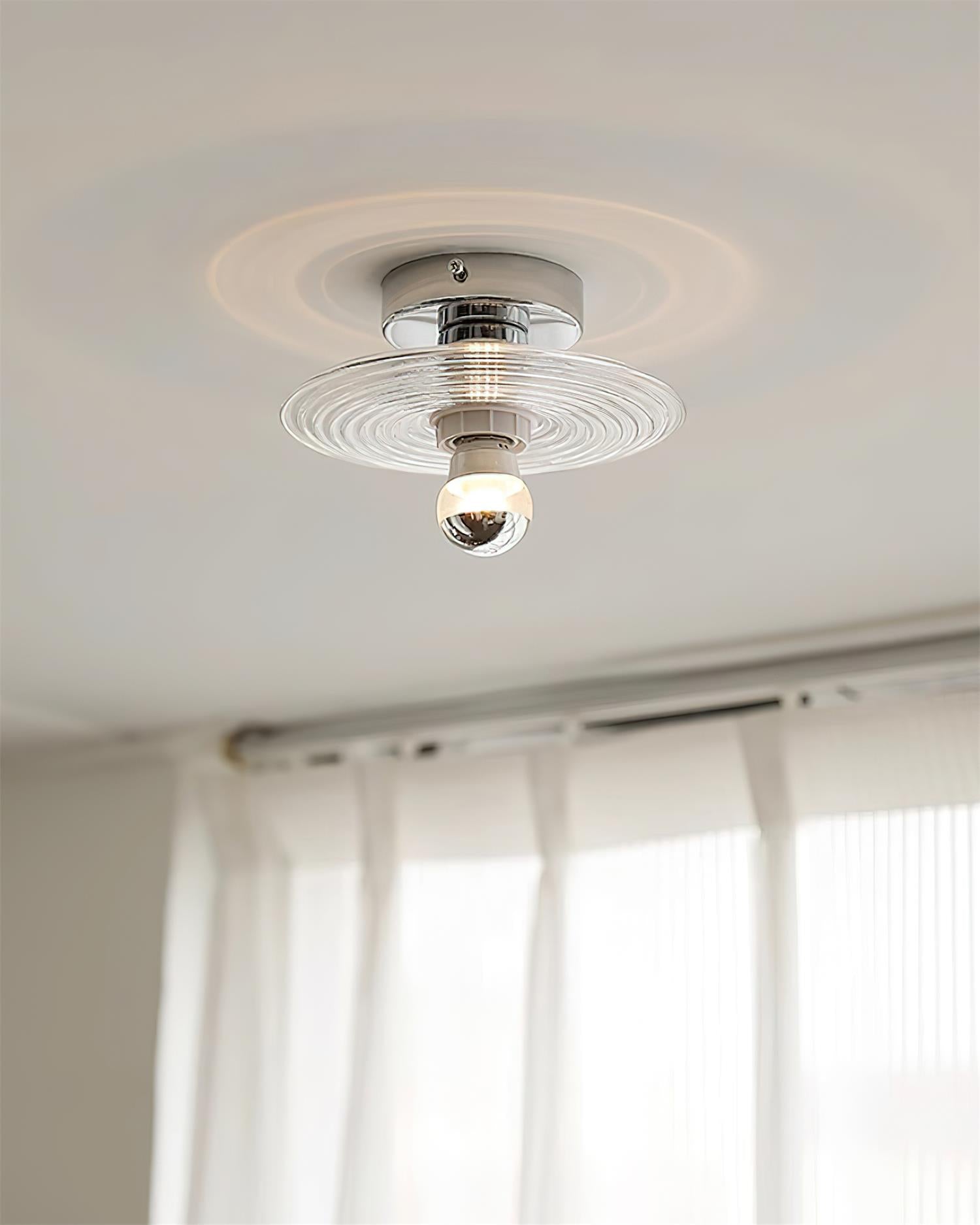Curios Lumière de Plafond Spirale en verre Avec Base en Chrome - Neutralighting