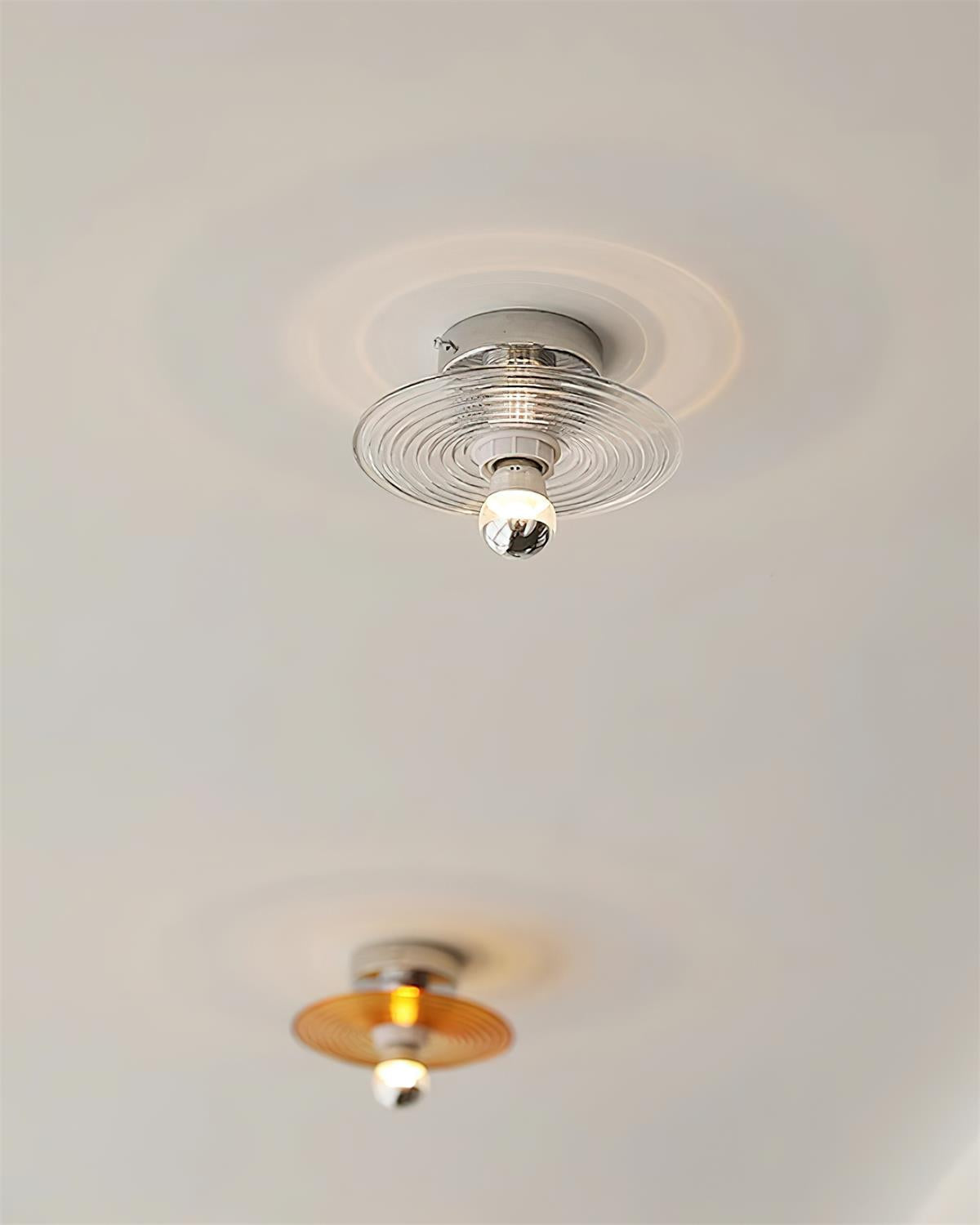 Curios Lumière de Plafond Spirale en verre Avec Base en Chrome - Neutralighting