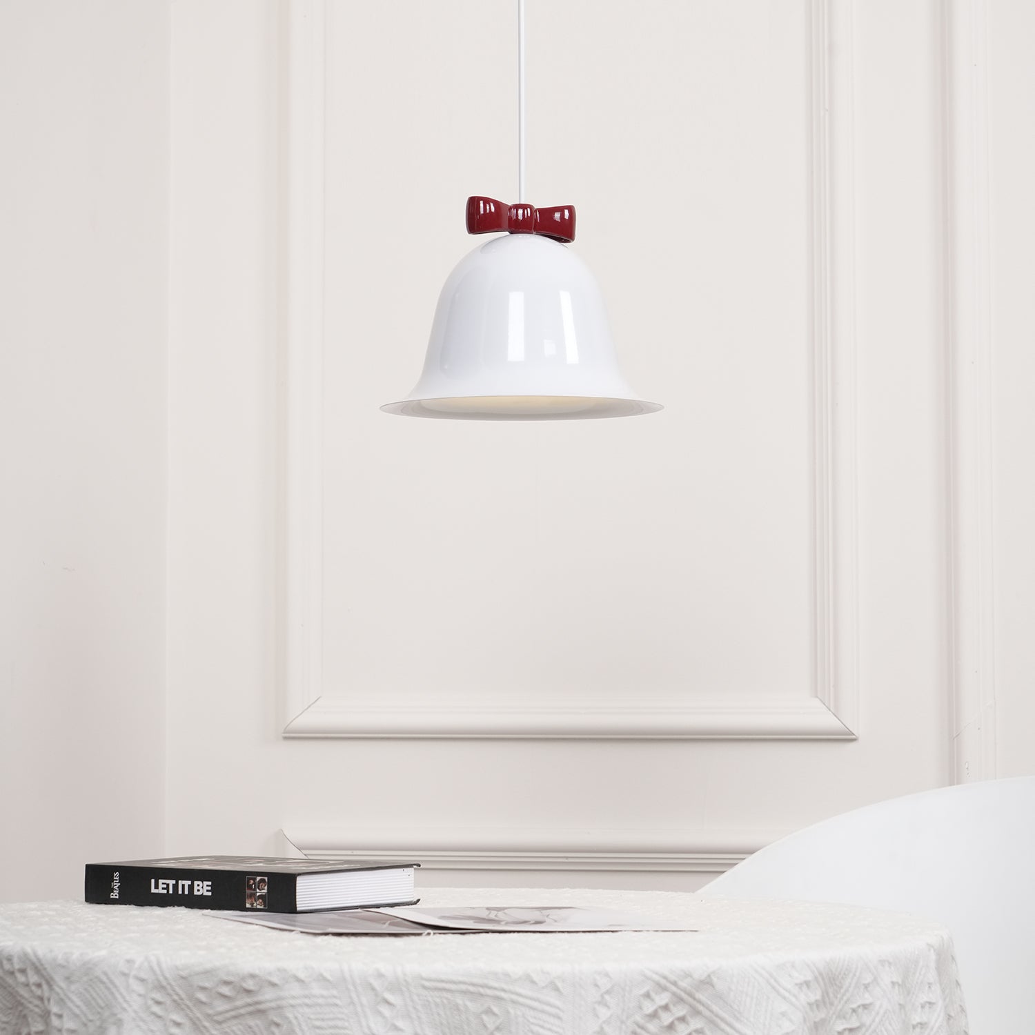 Cloches Mignonnes Lampe Suspendue en Verre avec Nœud Délicat - Neutralighting
