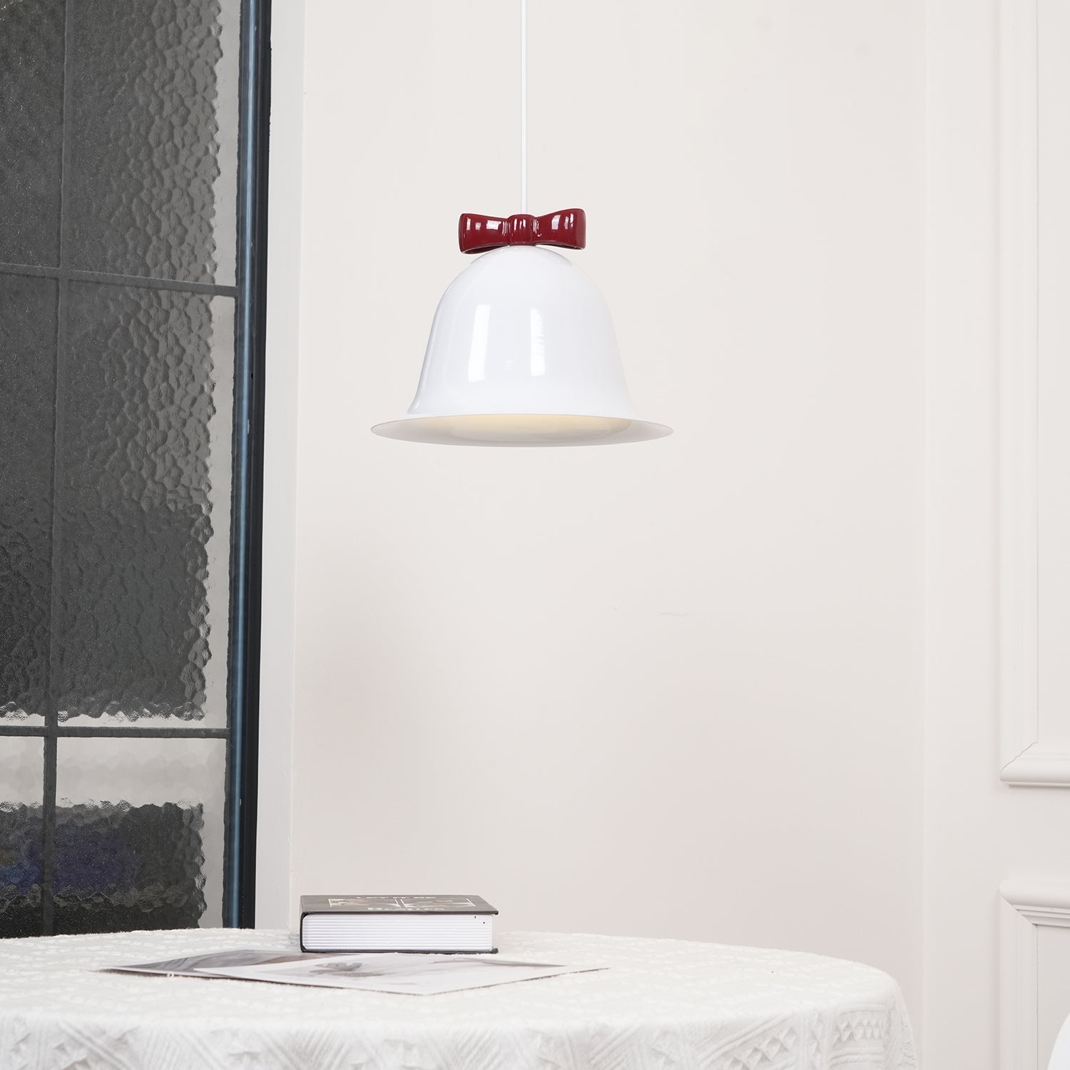 Cloches Mignonnes Lampe Suspendue en Verre avec Nœud Délicat - Neutralighting