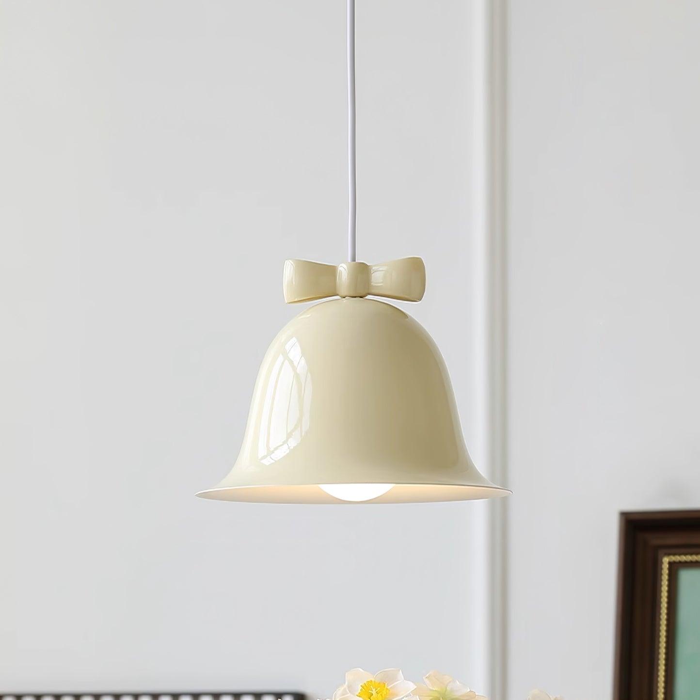 Cloches Mignonnes Lampe Suspendue en Verre avec Nœud Délicat - Neutralighting