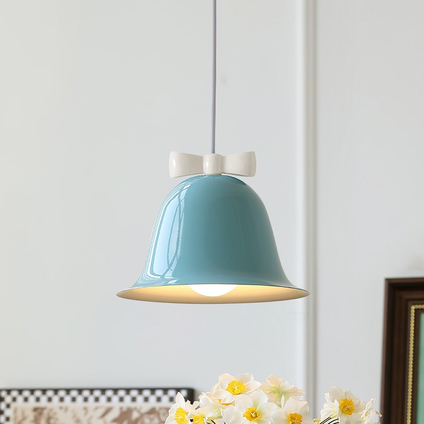 Cloches Mignonnes Lampe Suspendue en Verre avec Nœud Délicat - Neutralighting