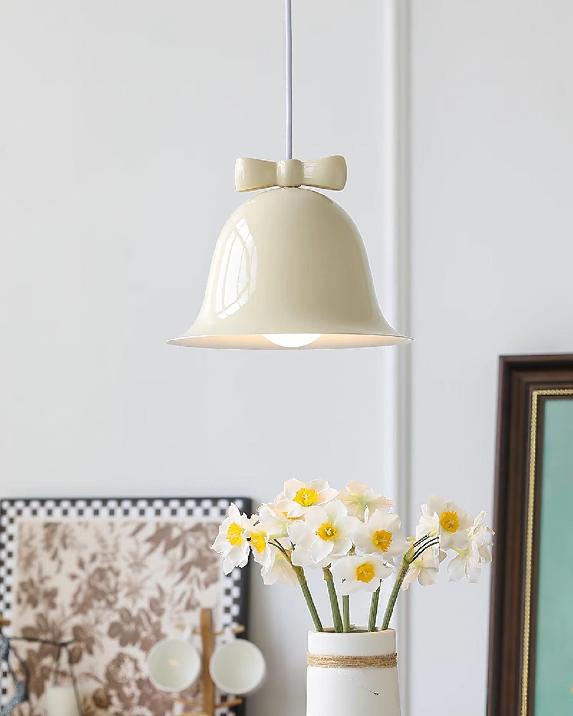 Cloches Mignonnes Lampe Suspendue en Verre avec Nœud Délicat - Neutralighting