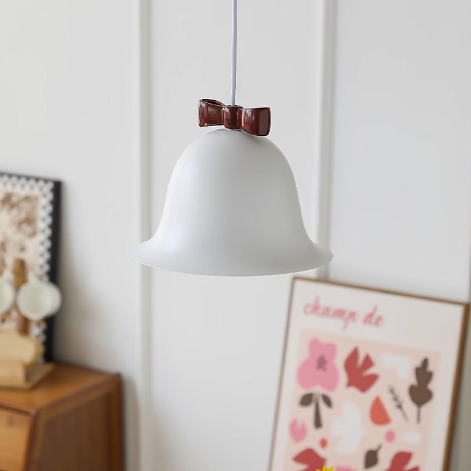 Cloches Mignonnes Lampe Suspendue en Verre avec Nœud Délicat - Neutralighting