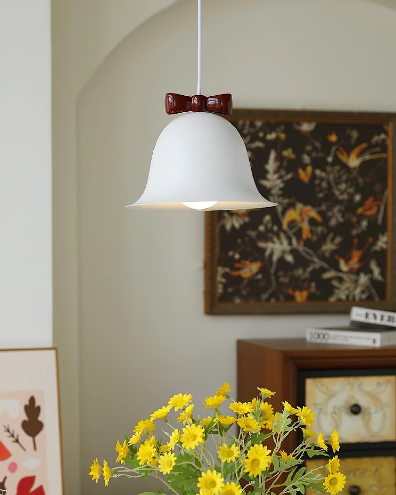 Cloches Mignonnes Lampe Suspendue en Verre avec Nœud Délicat - Neutralighting