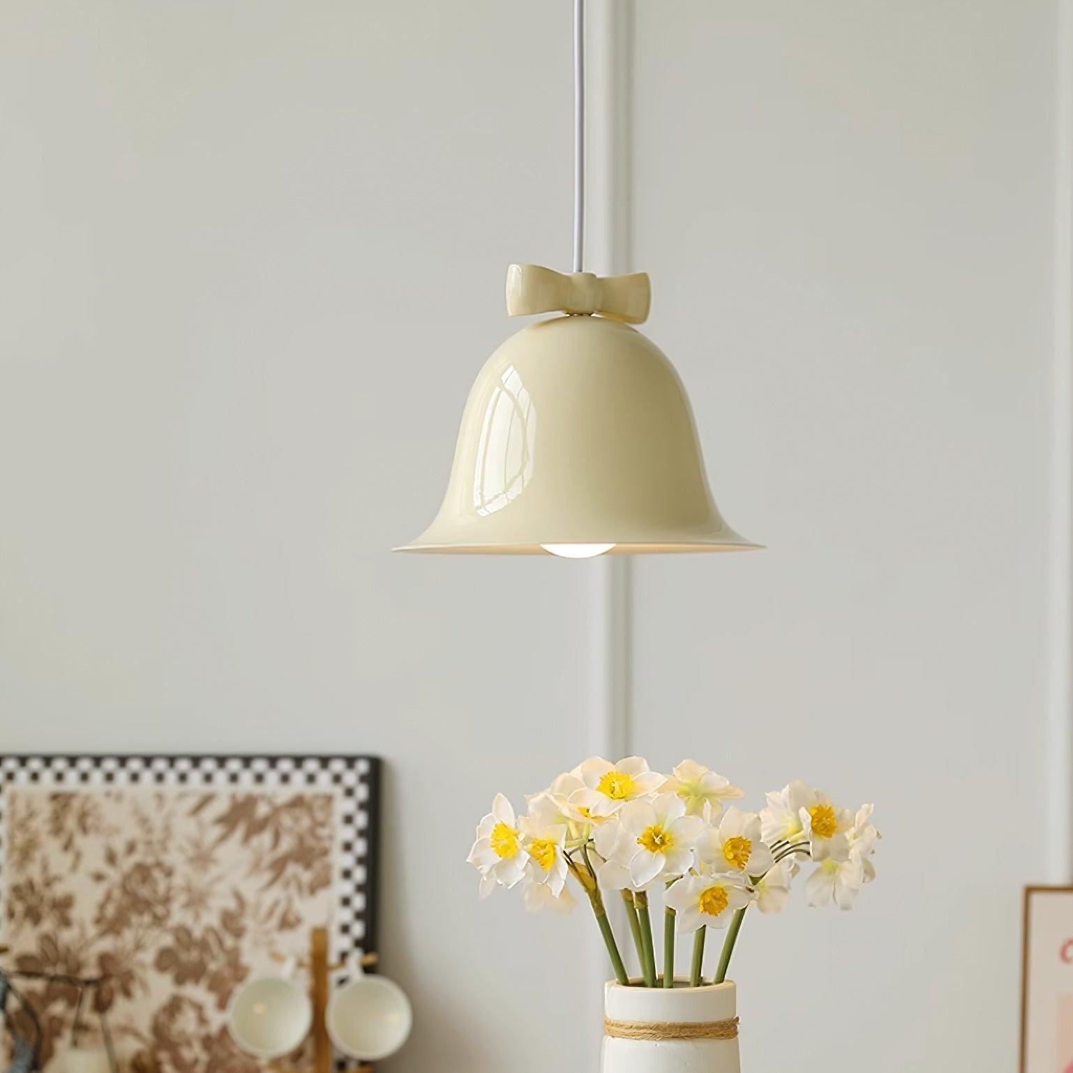 Cloches Mignonnes Lampe Suspendue en Verre avec Nœud Délicat - Neutralighting