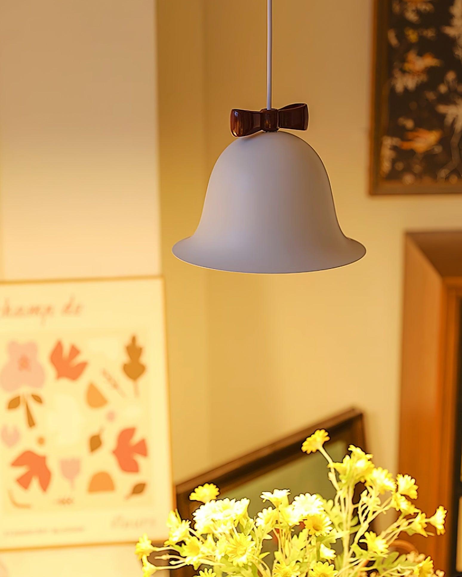 Cloches Mignonnes Lampe Suspendue en Verre avec Nœud Délicat - Neutralighting