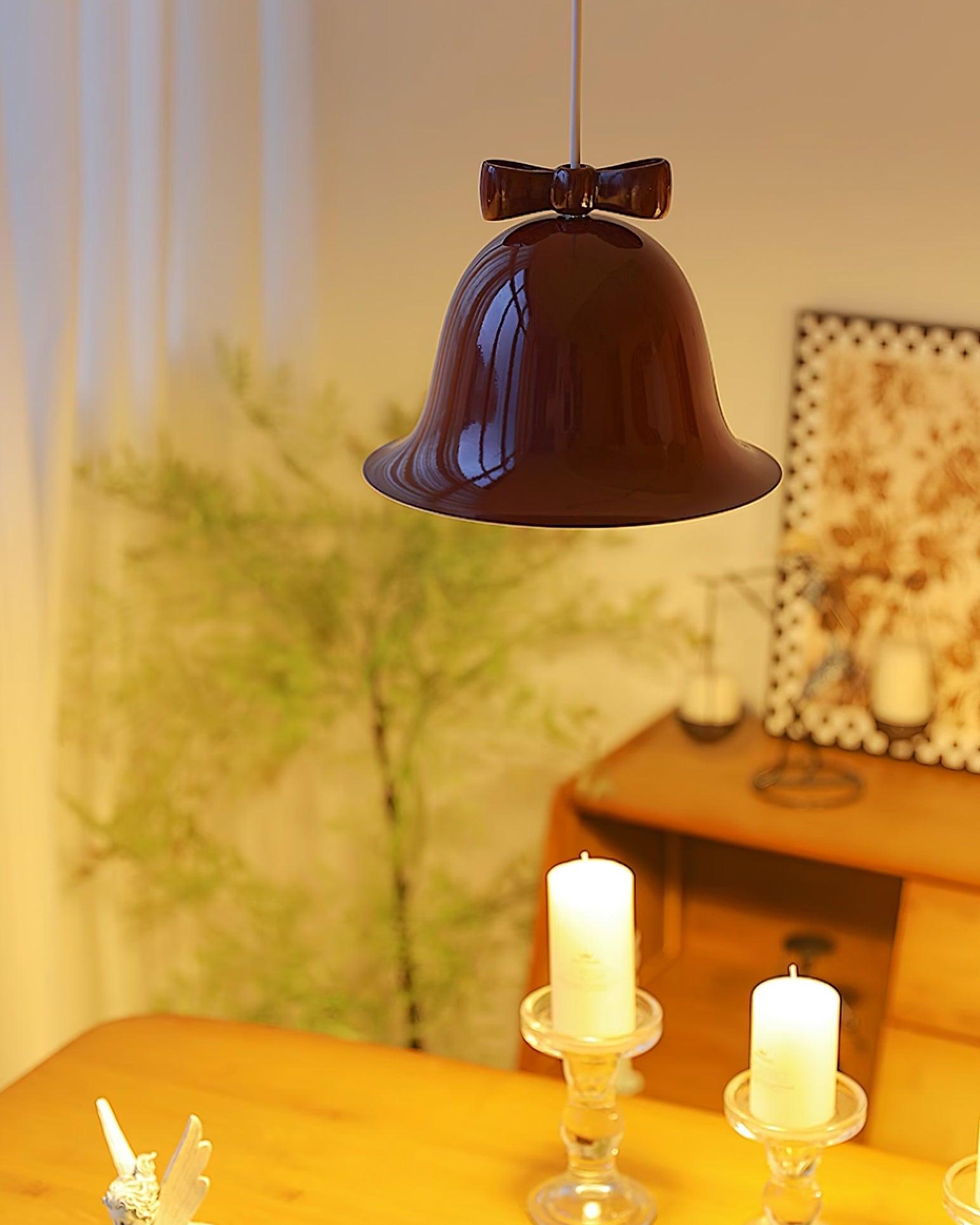 Cloches Mignonnes Lampe Suspendue en Verre avec Nœud Délicat - Neutralighting