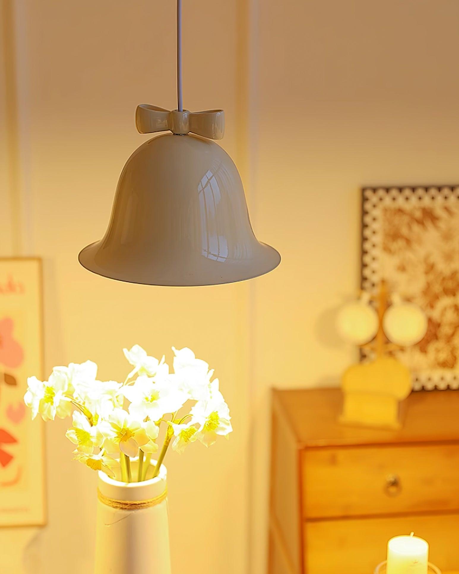 Cloches Mignonnes Lampe Suspendue en Verre avec Nœud Délicat - Neutralighting