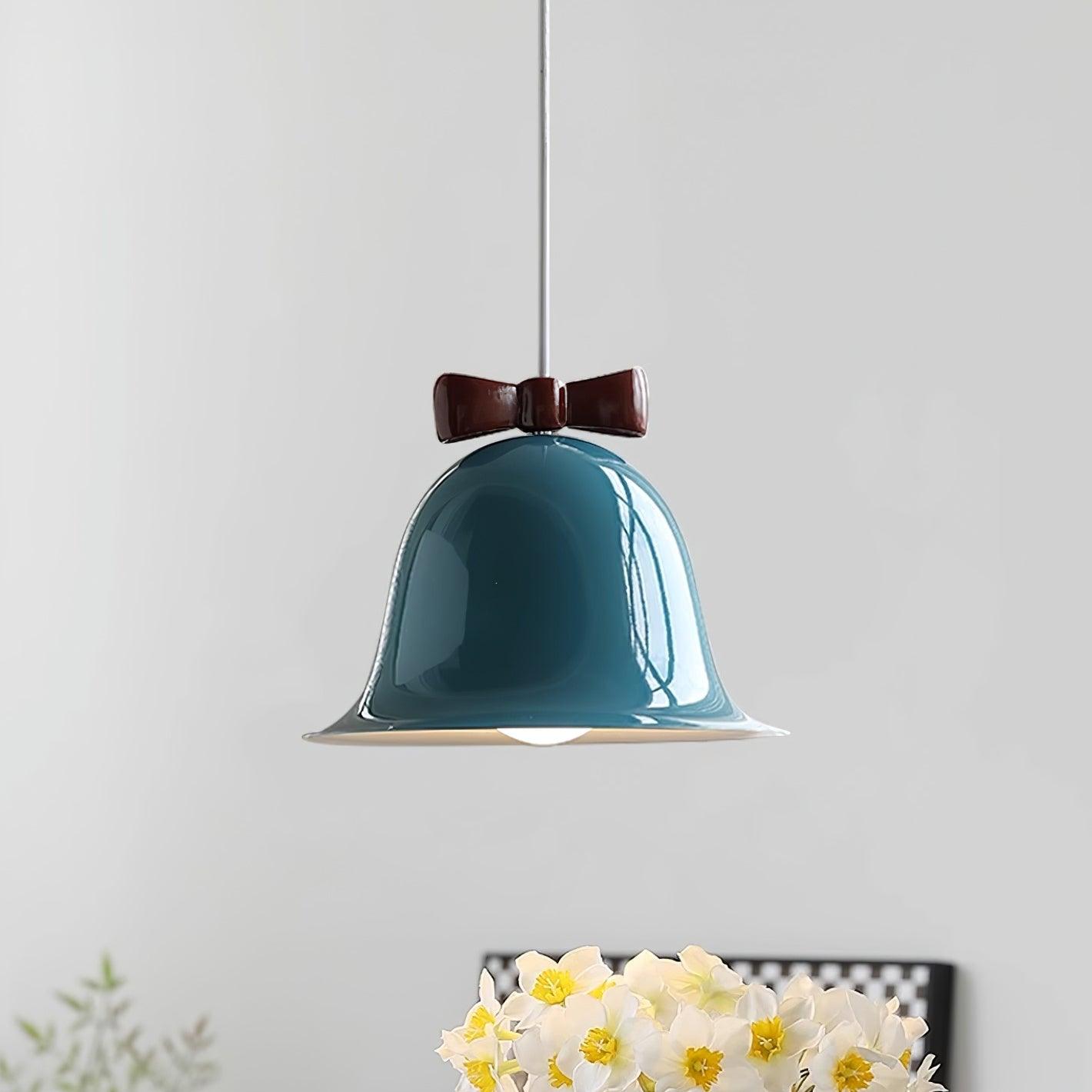 Cloches Mignonnes Lampe Suspendue en Verre avec Nœud Délicat - Neutralighting