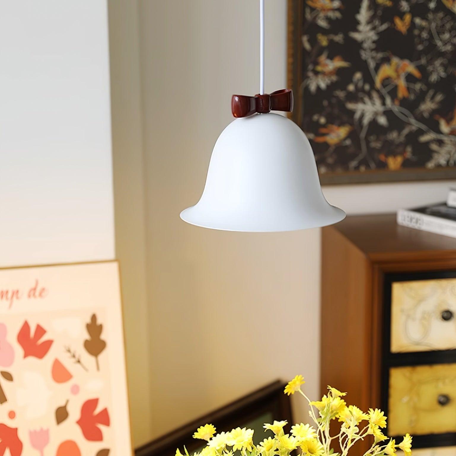 Cloches Mignonnes Lampe Suspendue en Verre avec Nœud Délicat - Neutralighting