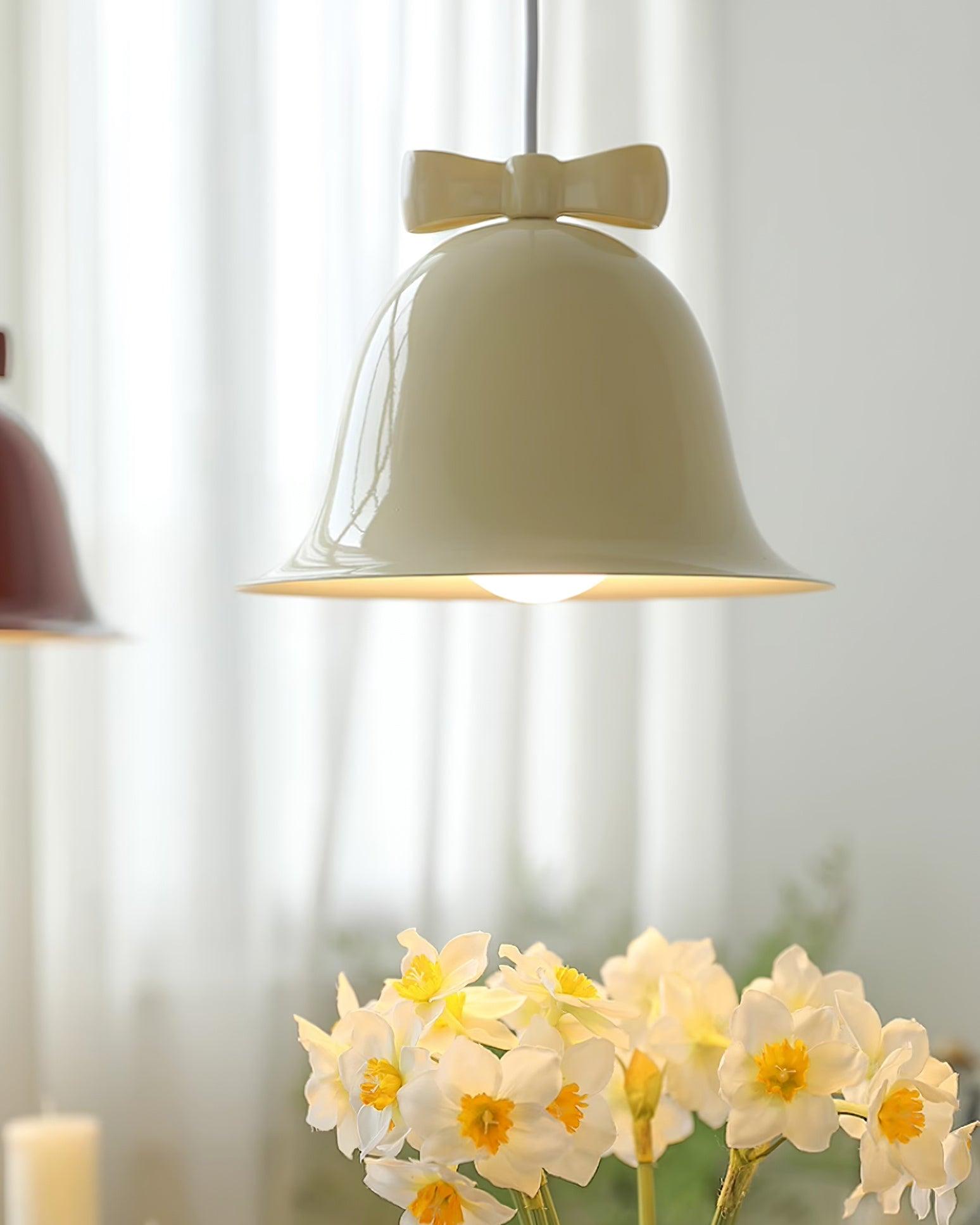 Cloches Mignonnes Lampe Suspendue en Verre avec Nœud Délicat - Neutralighting