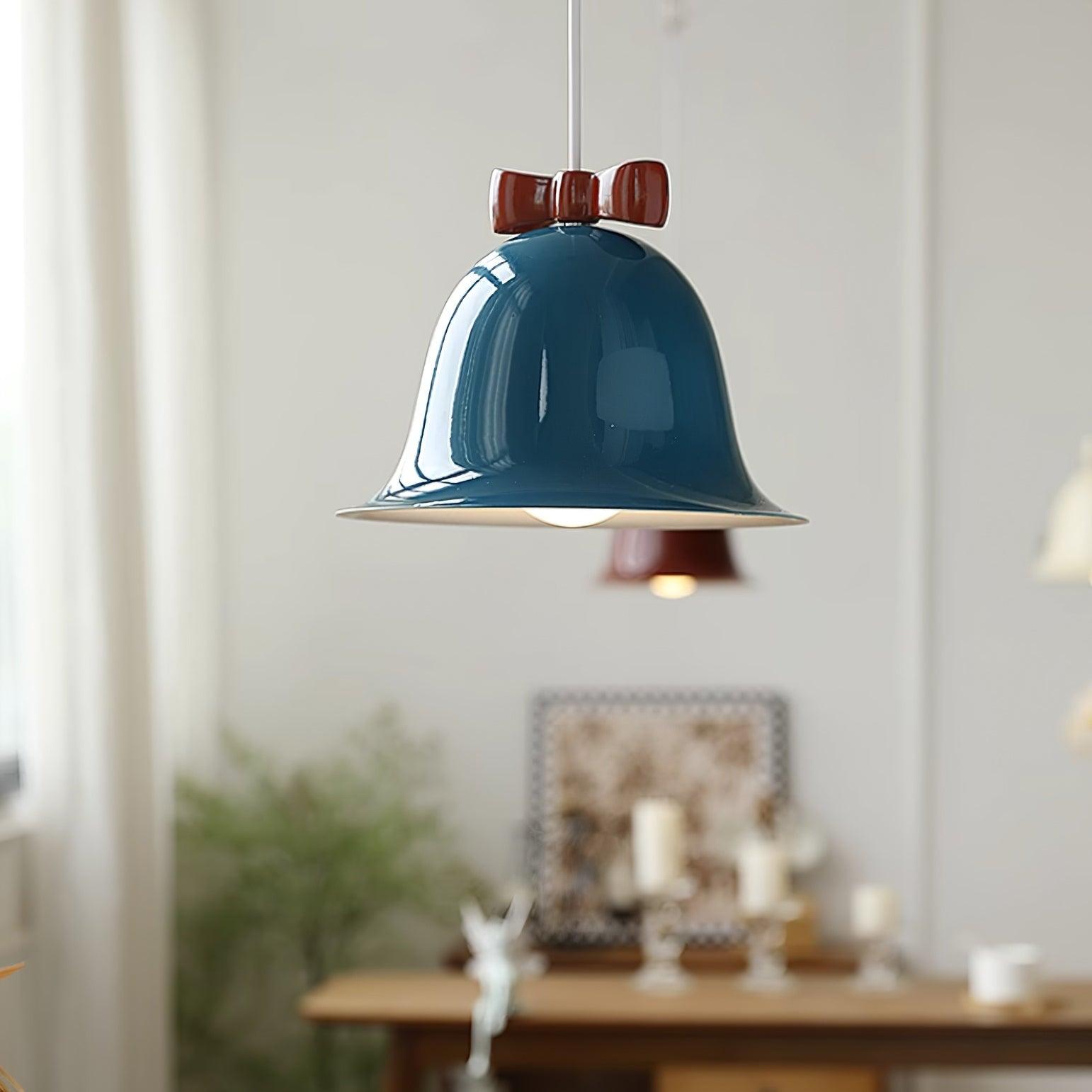 Cloches Mignonnes Lampe Suspendue en Verre avec Nœud Délicat - Neutralighting
