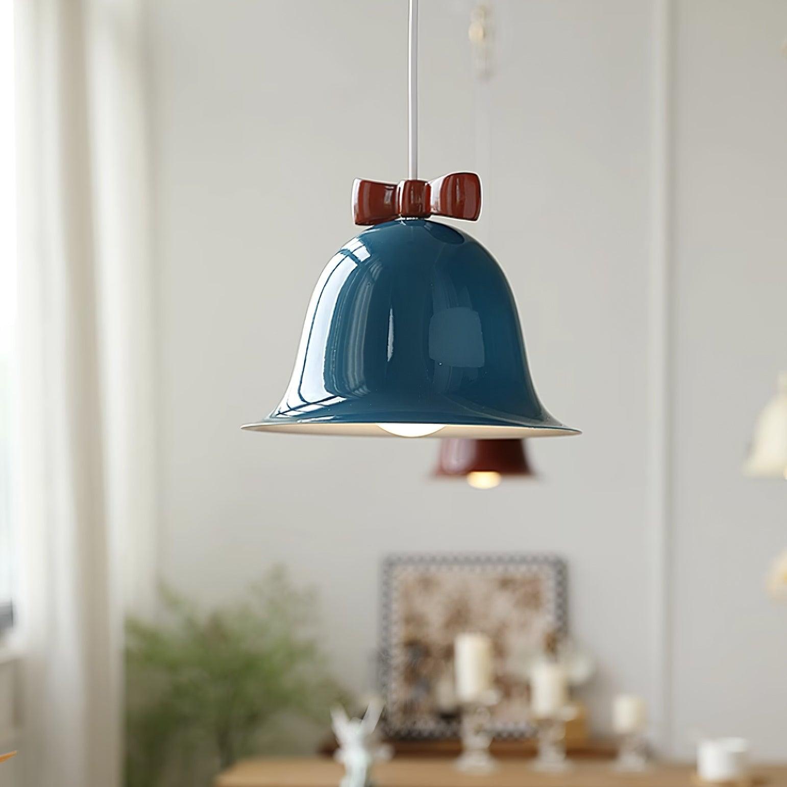 Cloches Mignonnes Lampe Suspendue en Verre avec Nœud Délicat - Neutralighting