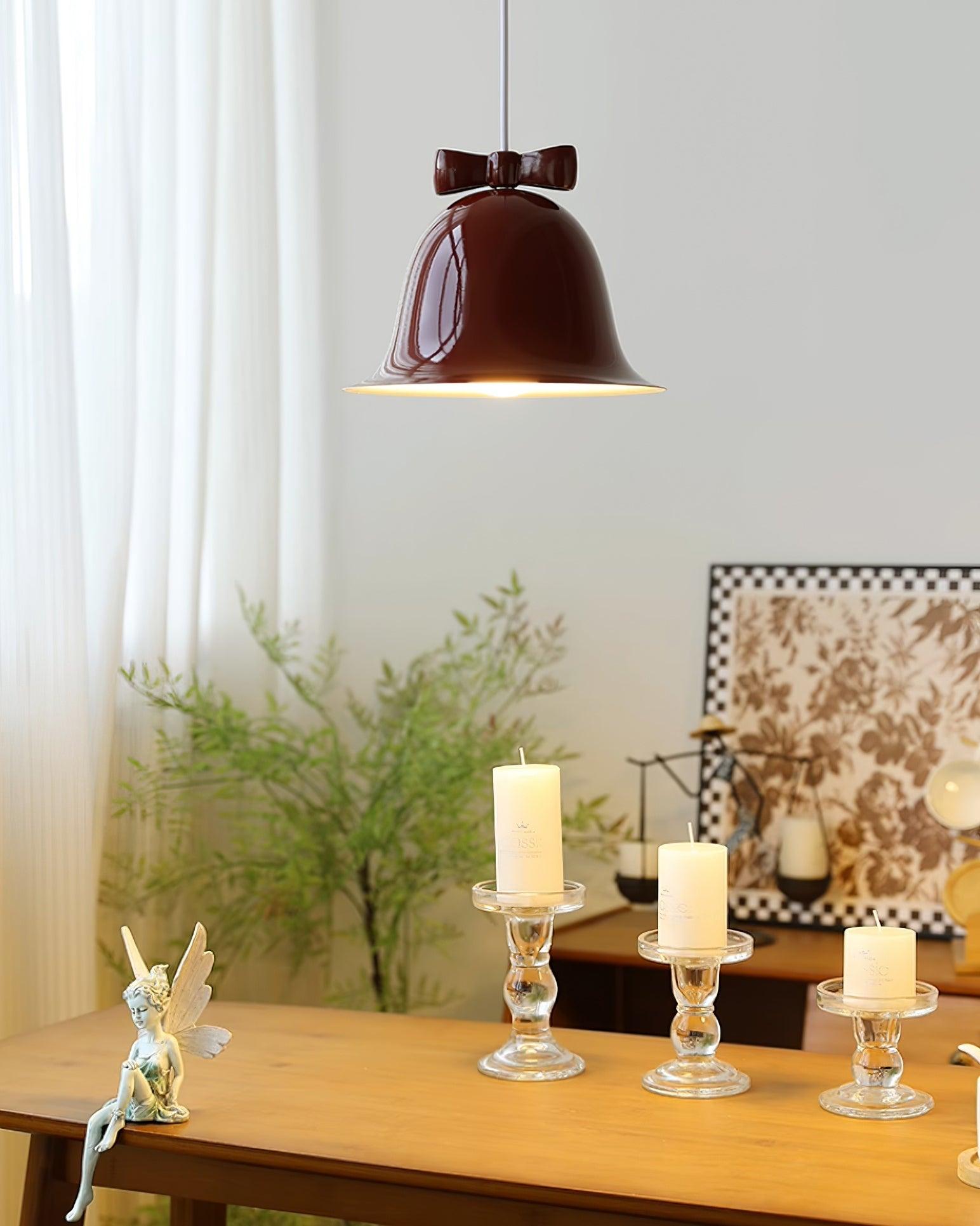 Cloches Mignonnes Lampe Suspendue en Verre avec Nœud Délicat - Neutralighting