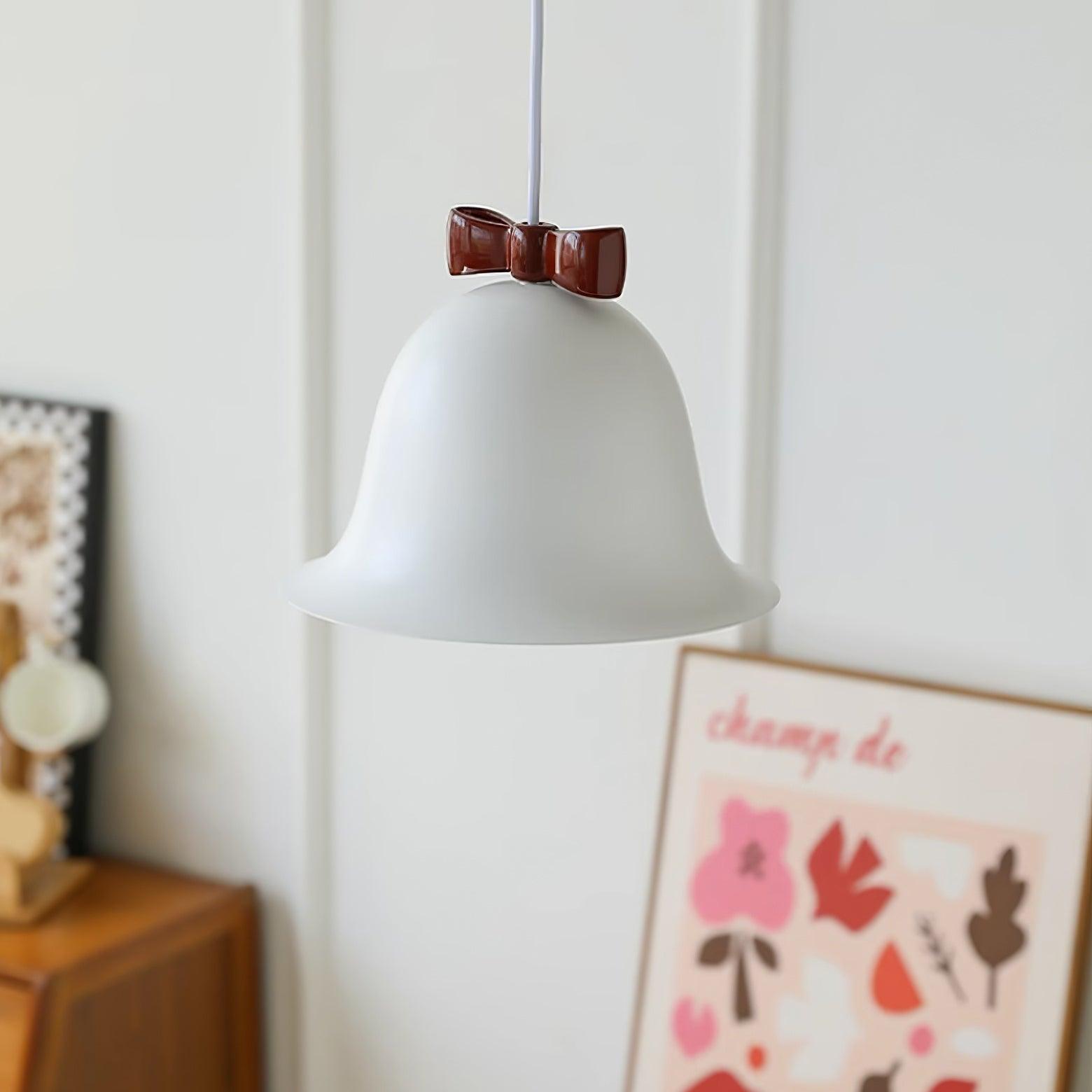 Cloches Mignonnes Lampe Suspendue en Verre avec Nœud Délicat - Neutralighting