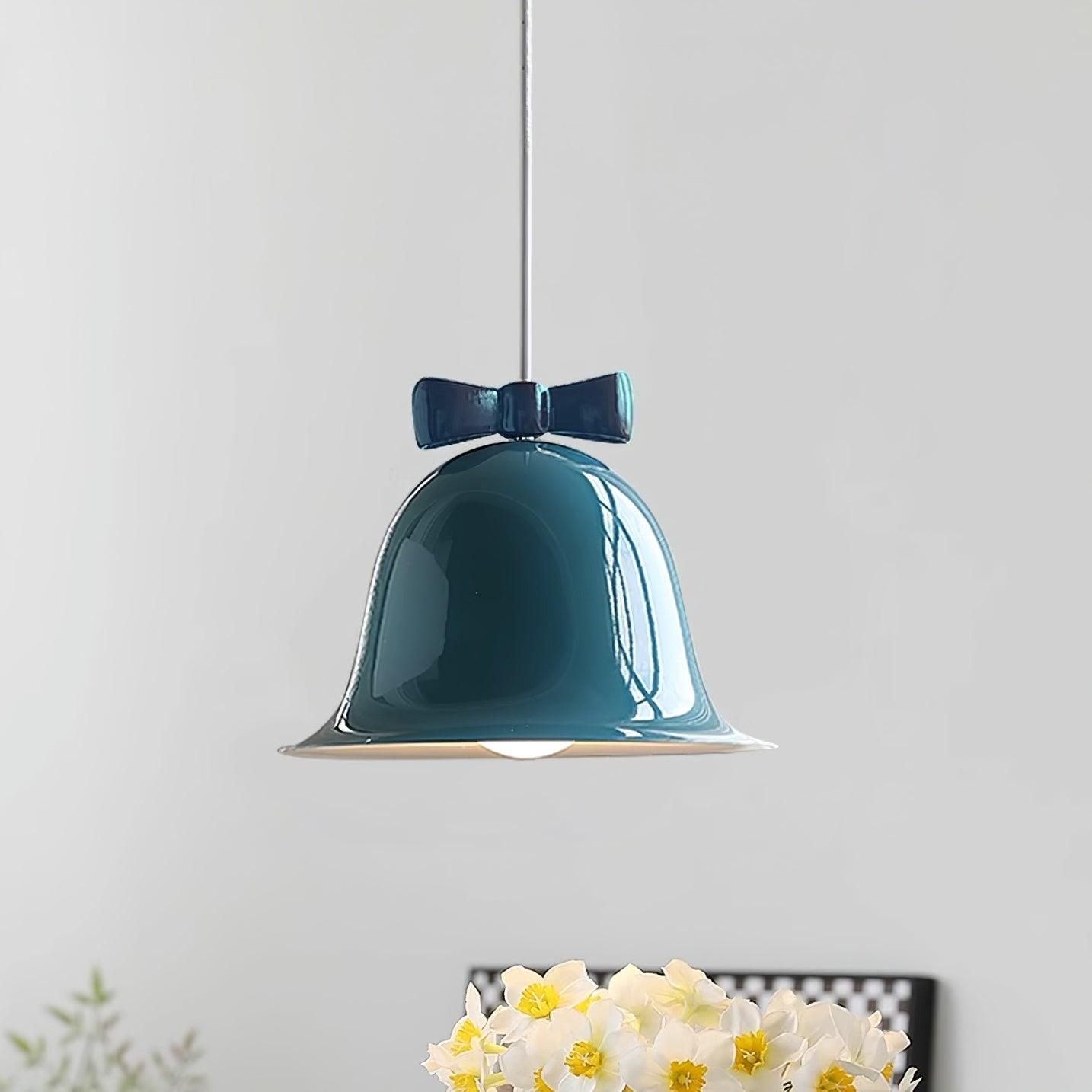 Cloches Mignonnes Lampe Suspendue en Verre avec Nœud Délicat - Neutralighting