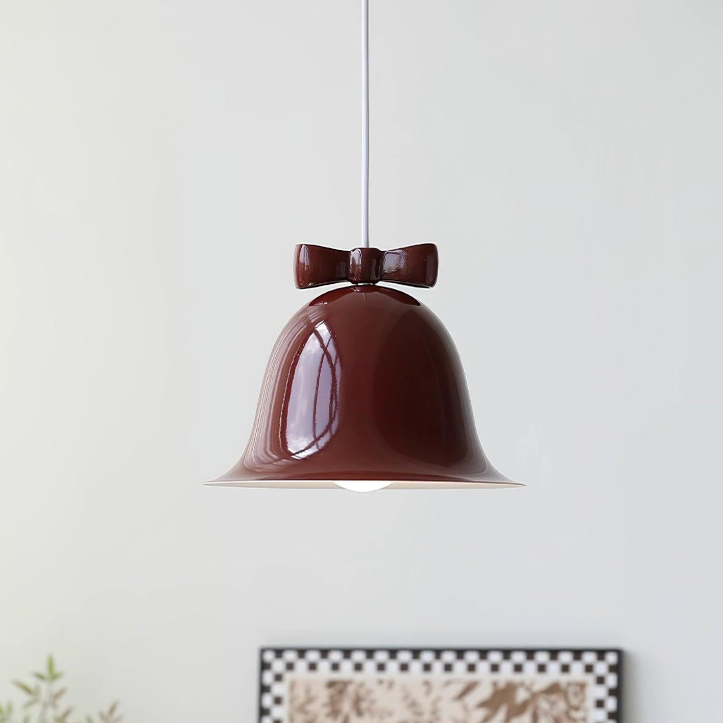 Cloches Mignonnes Lampe Suspendue en Verre avec Nœud Délicat - Neutralighting