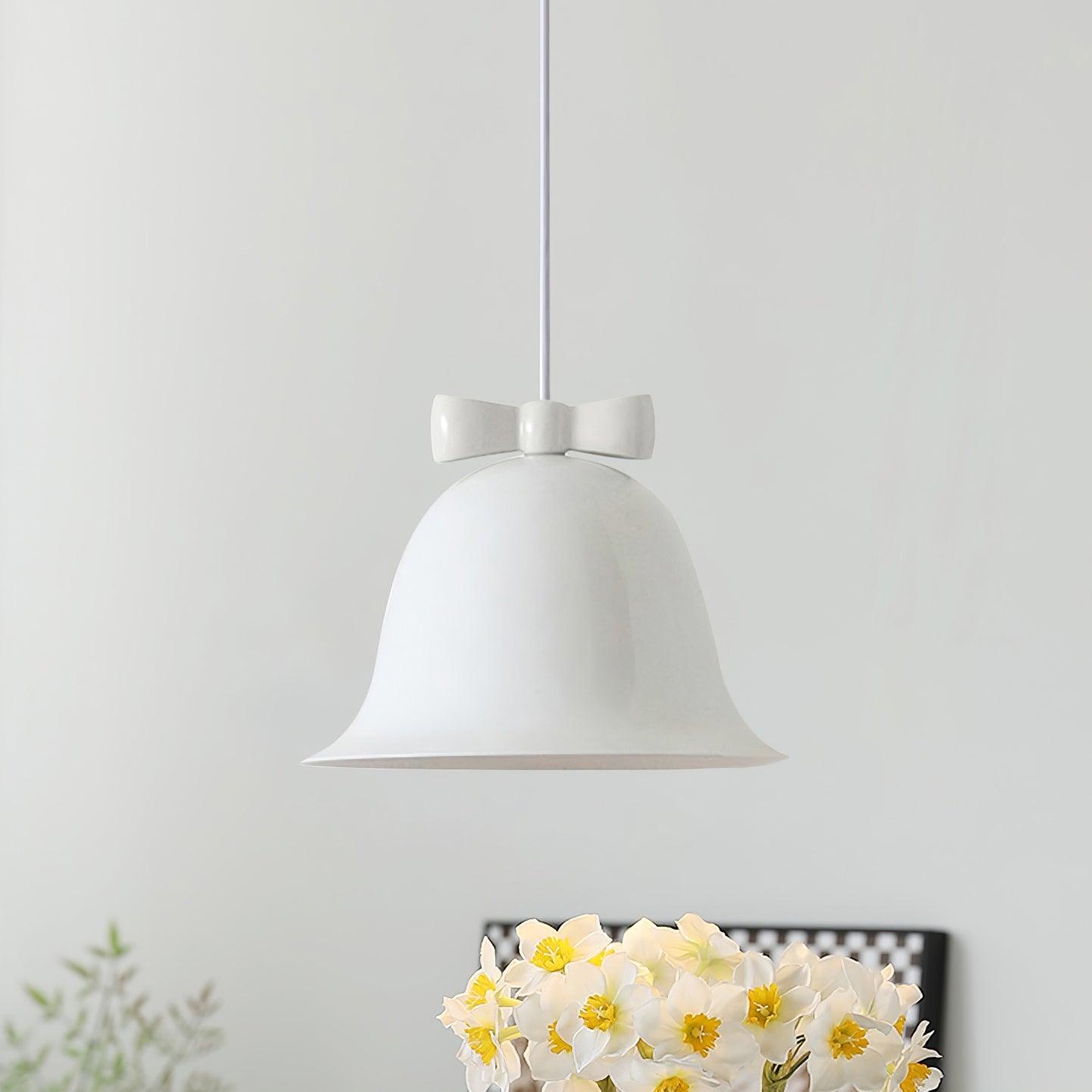 Cloches Mignonnes Lampe Suspendue en Verre avec Nœud Délicat - Neutralighting