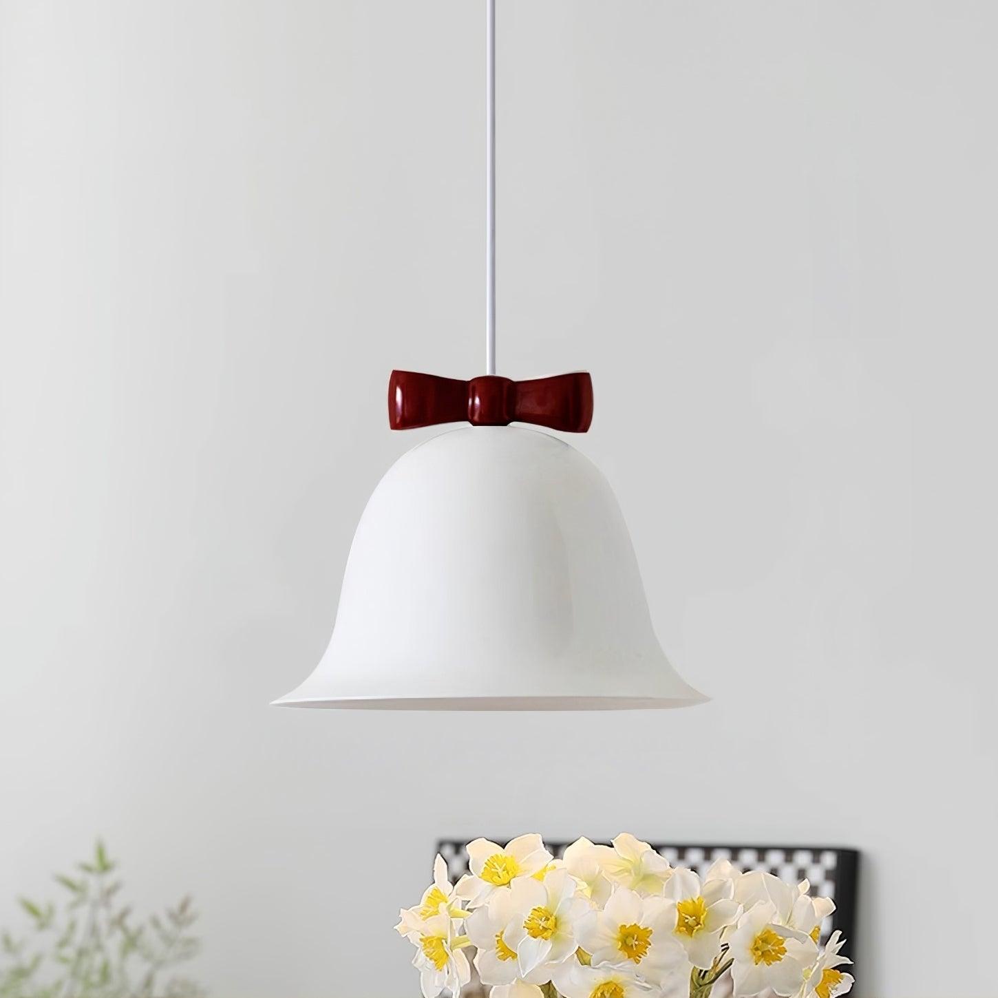 Cloches Mignonnes Lampe Suspendue en Verre avec Nœud Délicat - Neutralighting