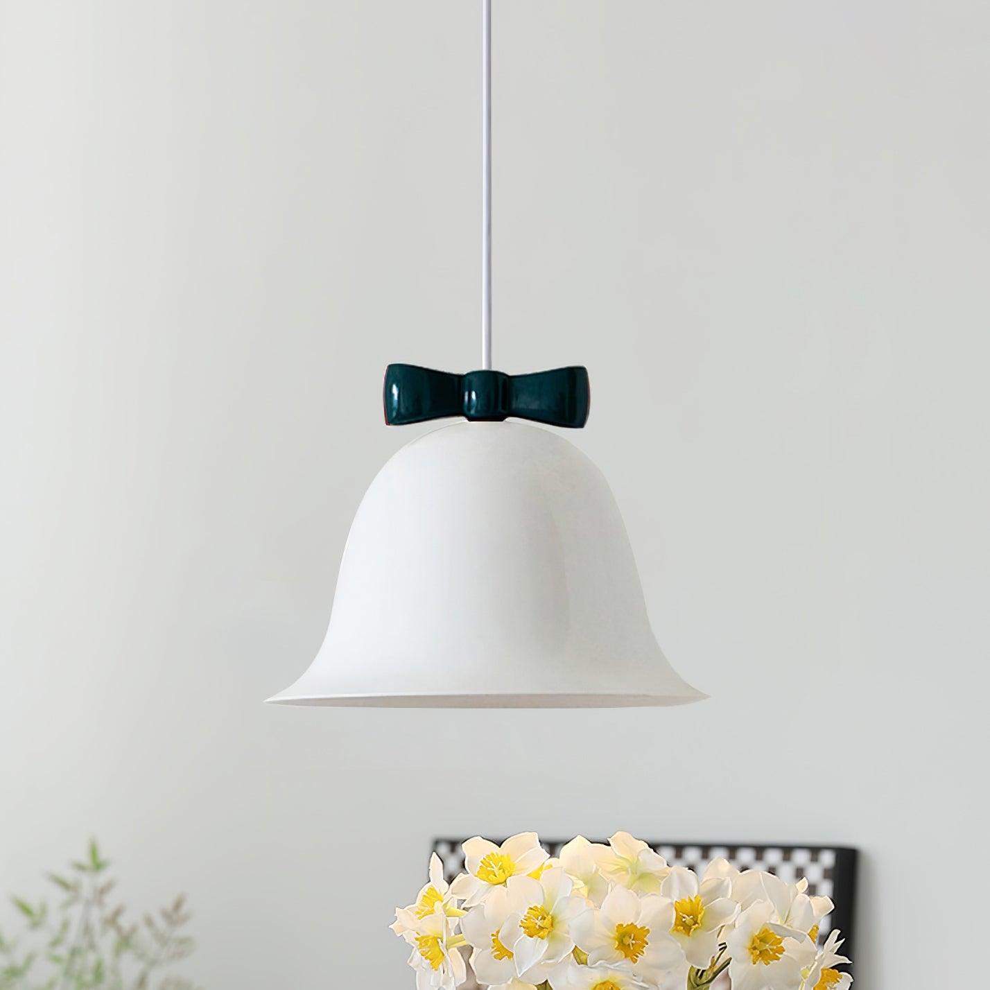 Cloches Mignonnes Lampe Suspendue en Verre avec Nœud Délicat - Neutralighting