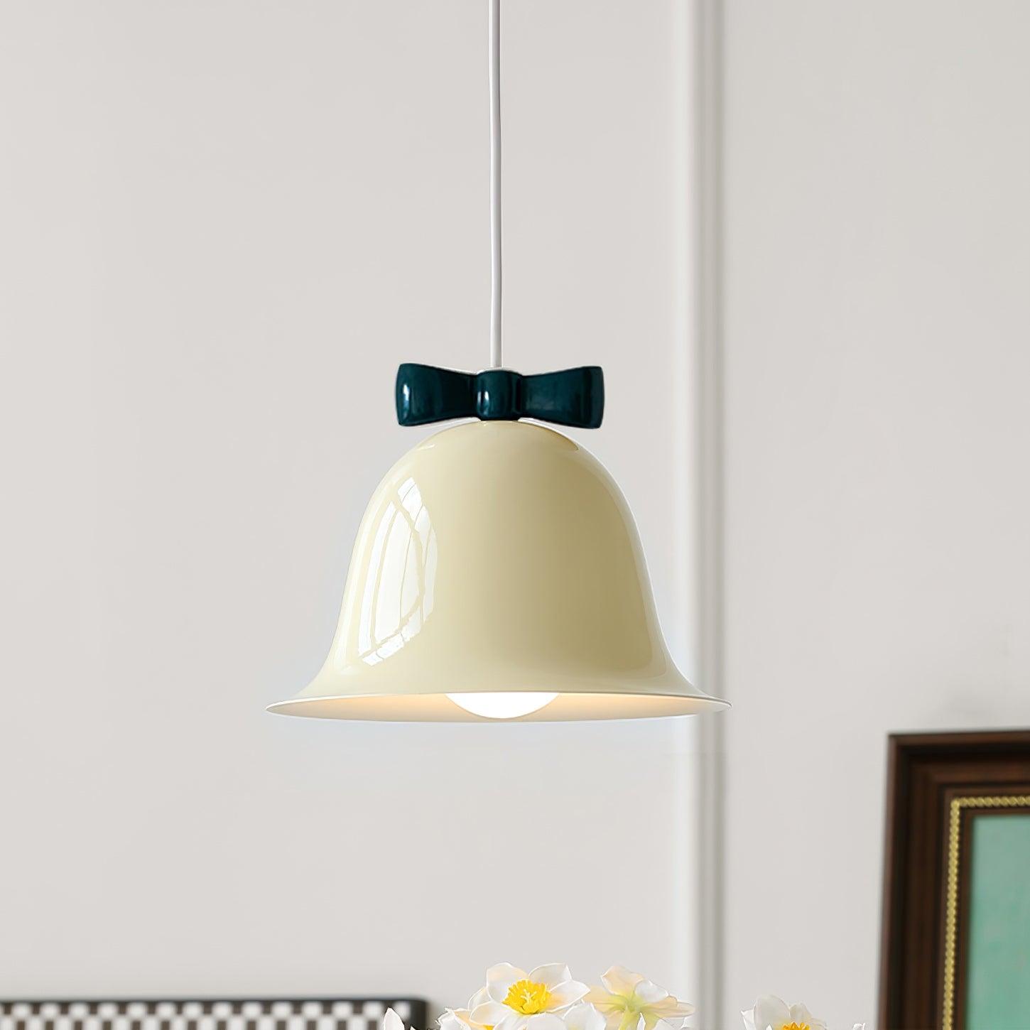 Cloches Mignonnes Lampe Suspendue en Verre avec Nœud Délicat - Neutralighting