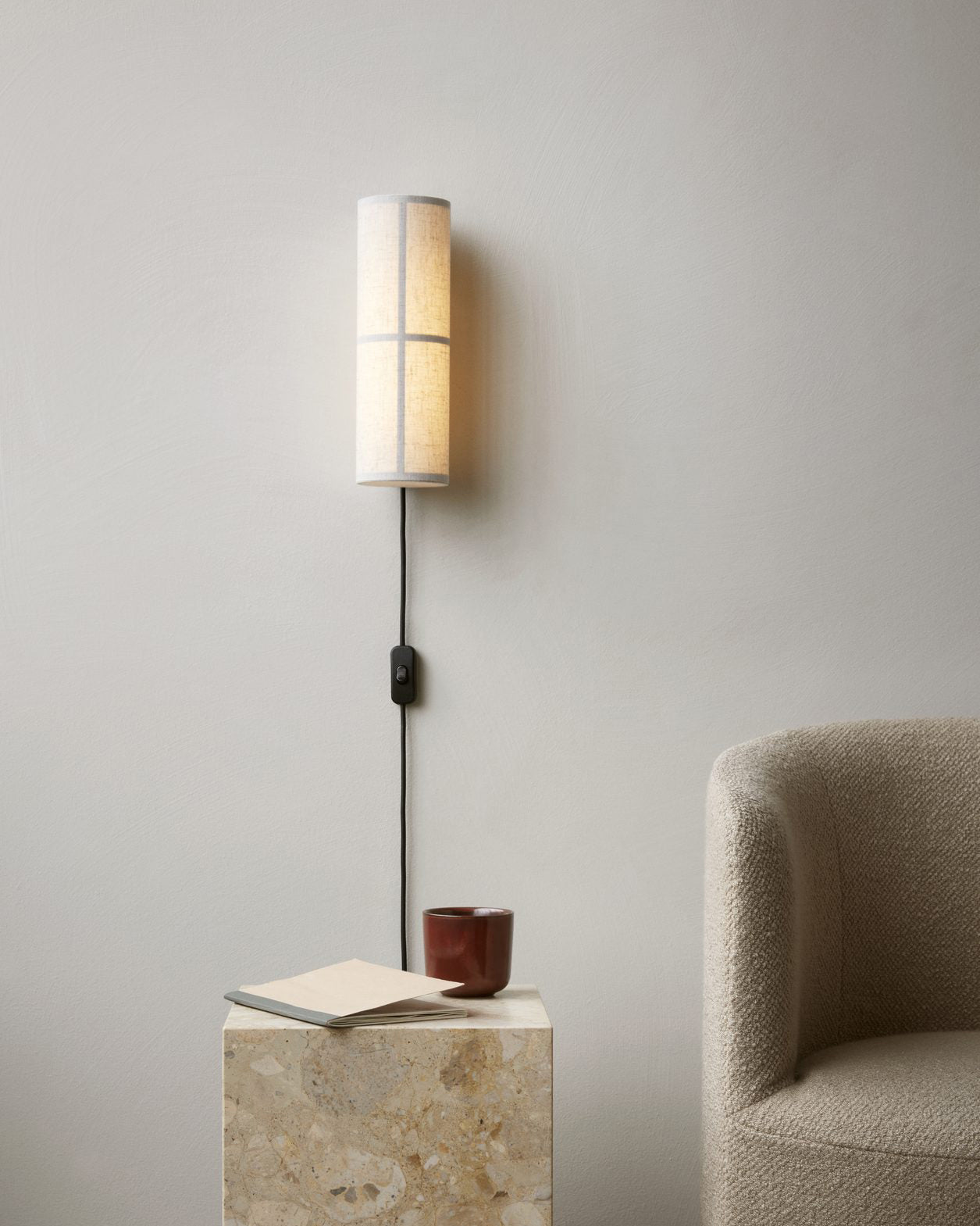 Abeleisa Cylinder Nordic Art Plug-in Fabric Wall Lamp - Neutralighting