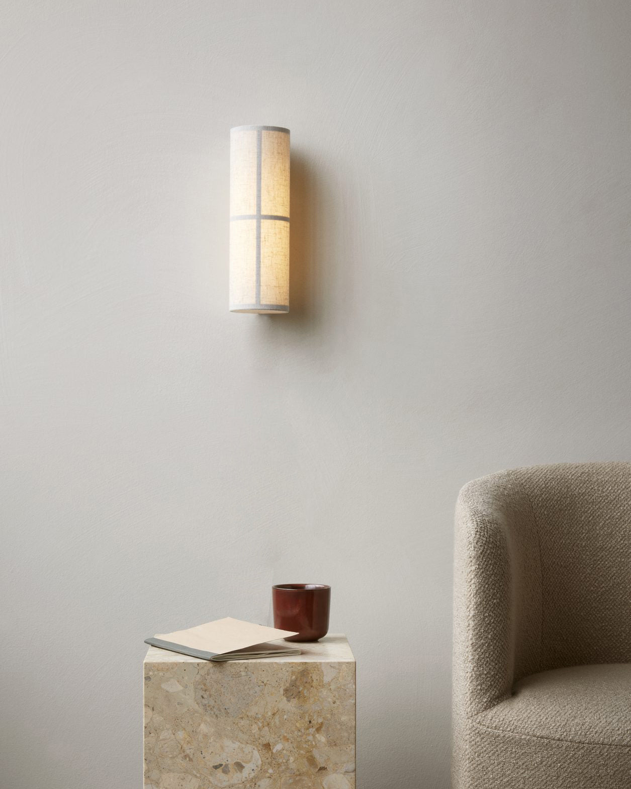Lustra Wall Lamp Cylinder Fabric Soft Glow - Neutralighting