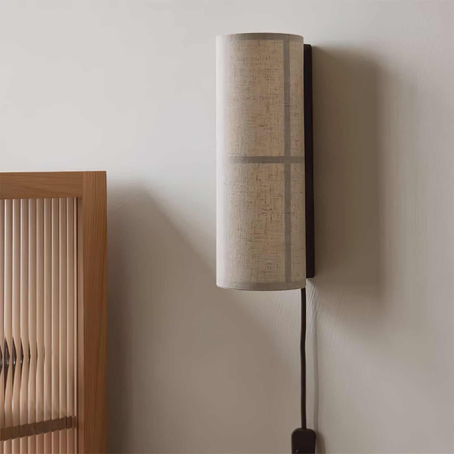 Abeleisa Cylinder Nordic Art Plug-in Fabric Wall Lamp - Neutralighting