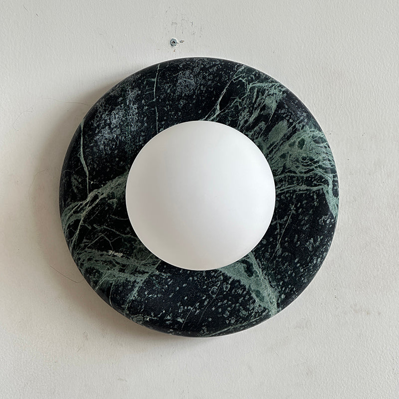 Cusorion Modern Minimalist Dark Green Marble Sconce Wall Lamp - Lamp Copper