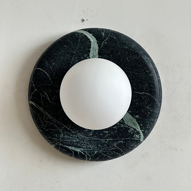 Cusorion Modern Minimalist Dark Green Marble Sconce Wall Lamp - Lamp Copper