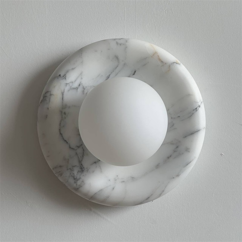 Zoraean Premium Elegance White Marble Sconce Wall Lamp - Lamp Copper