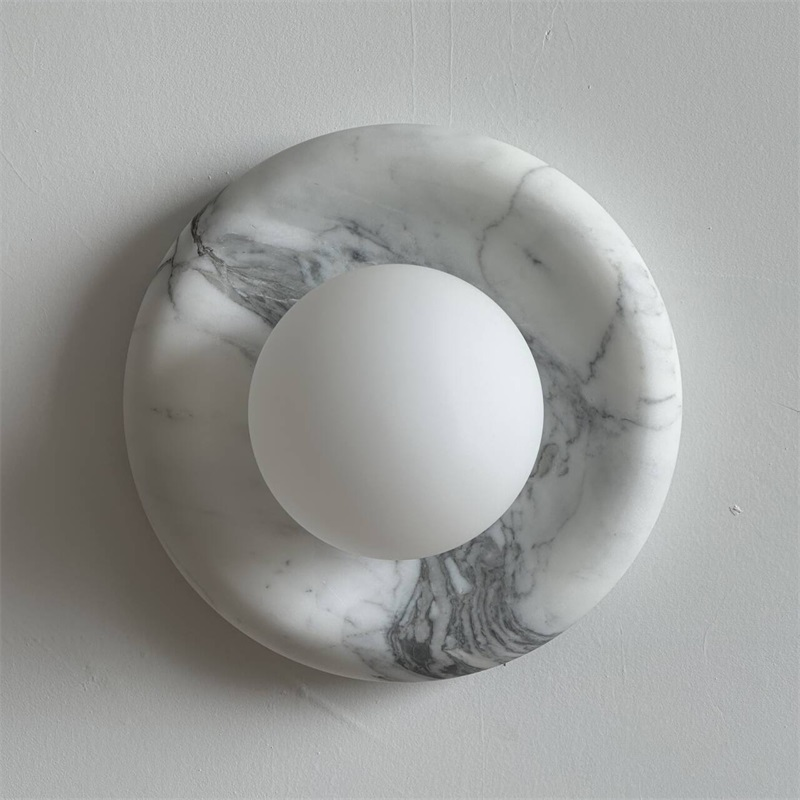 Zoraean Premium Elegance White Marble Sconce Wall Lamp - Lamp Copper