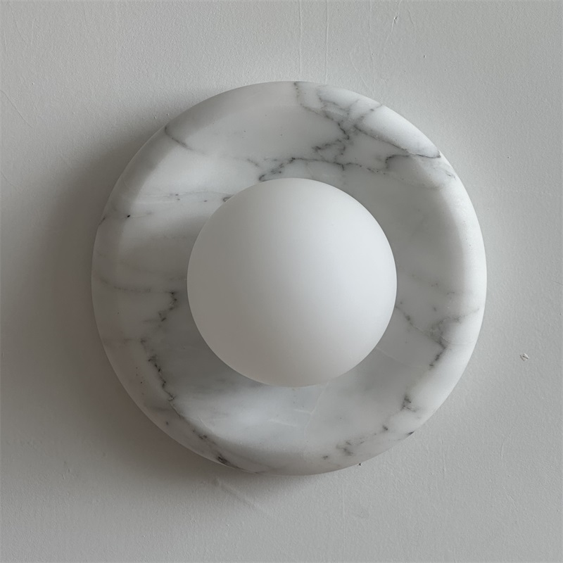 Zoraean Premium Elegance White Marble Sconce Wall Lamp - Lamp Copper