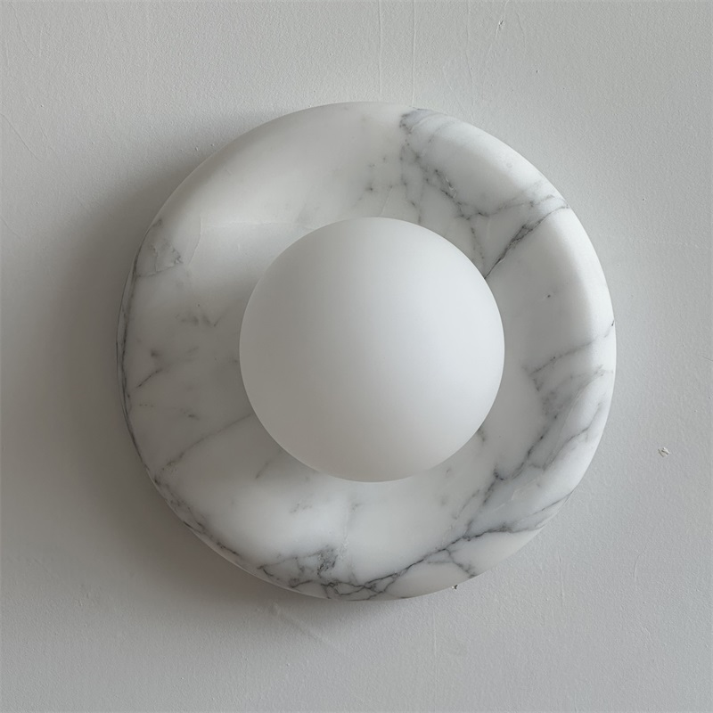 Zoraean Premium Elegance White Marble Sconce Wall Lamp - Lamp Copper