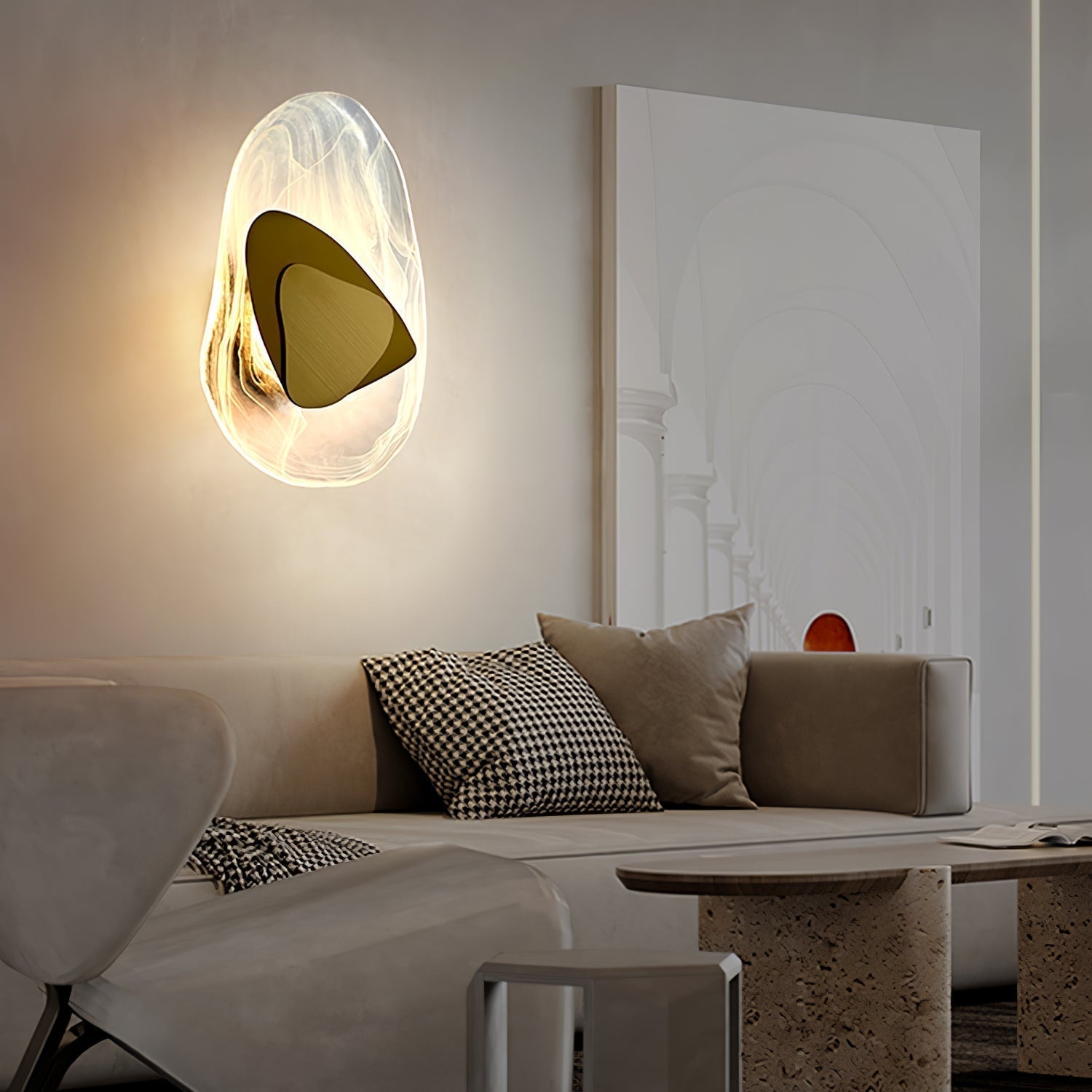 Beatrice Applique Murale Artistique en Verre Noir - Neutralighting