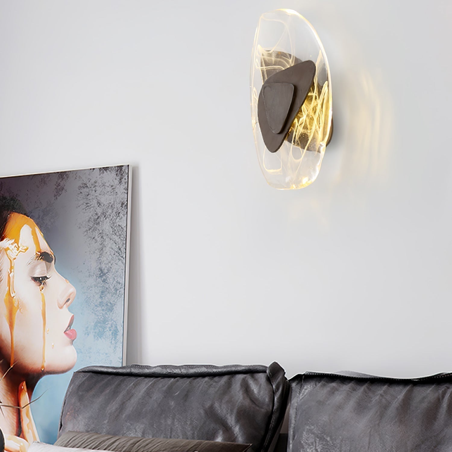 Beatrice Applique Murale Artistique en Verre Noir - Neutralighting