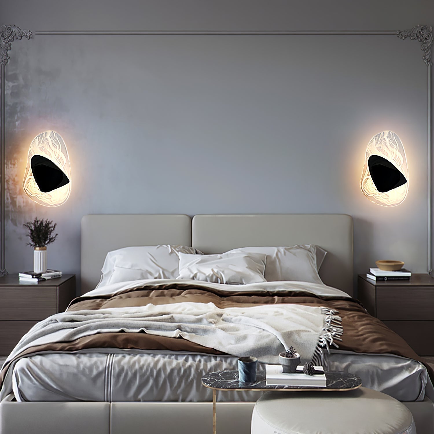 Beatrice Applique Murale Artistique en Verre Noir - Neutralighting