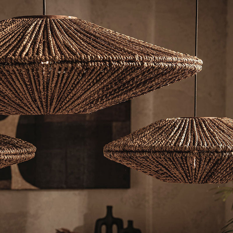 Ritta Rustique Suspension Rotin Salon Salle à Manger Chambre à Coucher - Neutralighting
