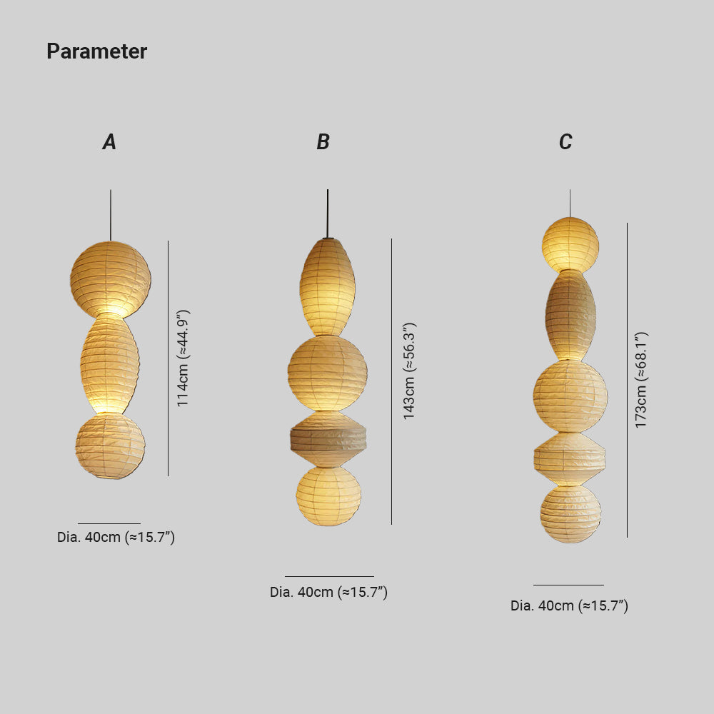 Nami Suspension lanterne en papier style wabi-sabi