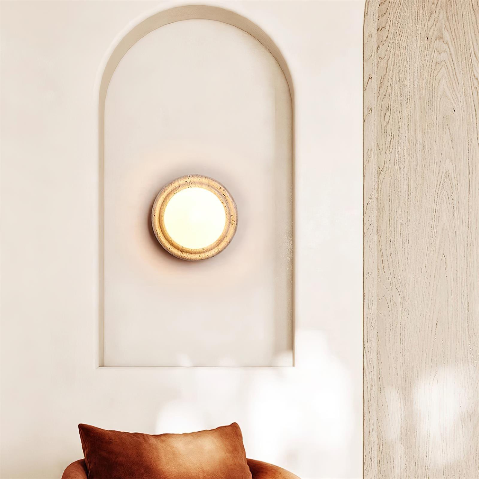 Dahlia Applique Ronde en Travertin - Neutralighting