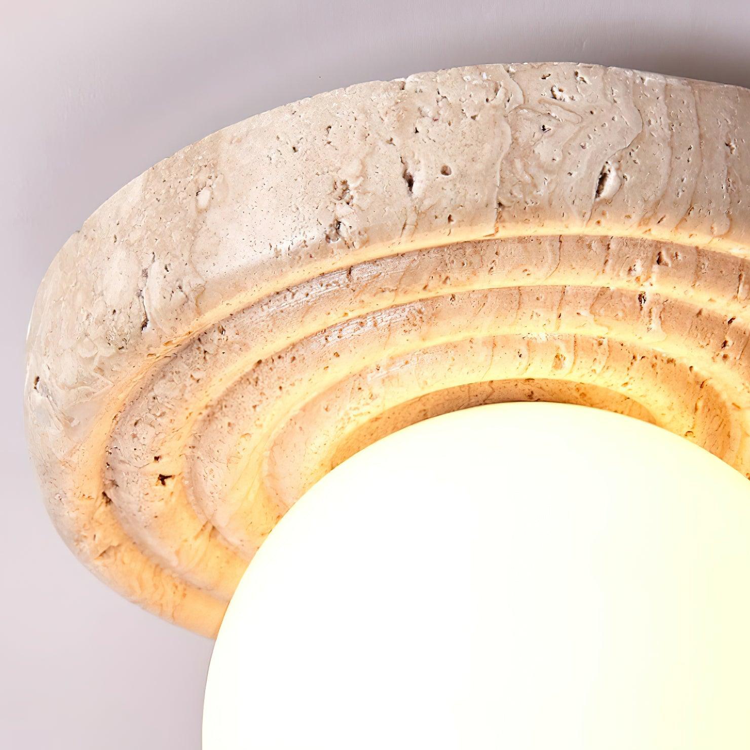 Dahlia Applique Ronde en Travertin - Neutralighting