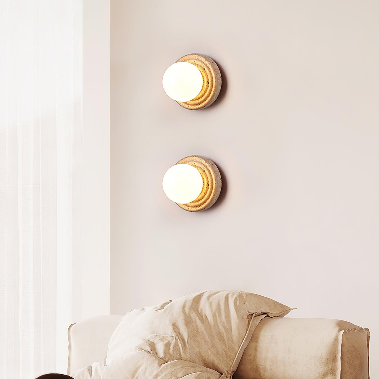 Dahlia Applique Ronde en Travertin - Neutralighting
