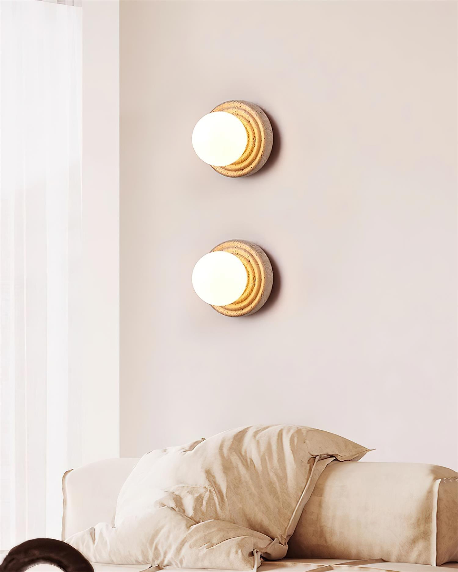 Dahlia Applique Ronde en Travertin - Neutralighting