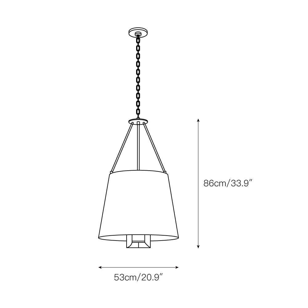 Loom Lampe à Suspension Vintage Industrielle En Laiton Et Tissu - Neutralighting