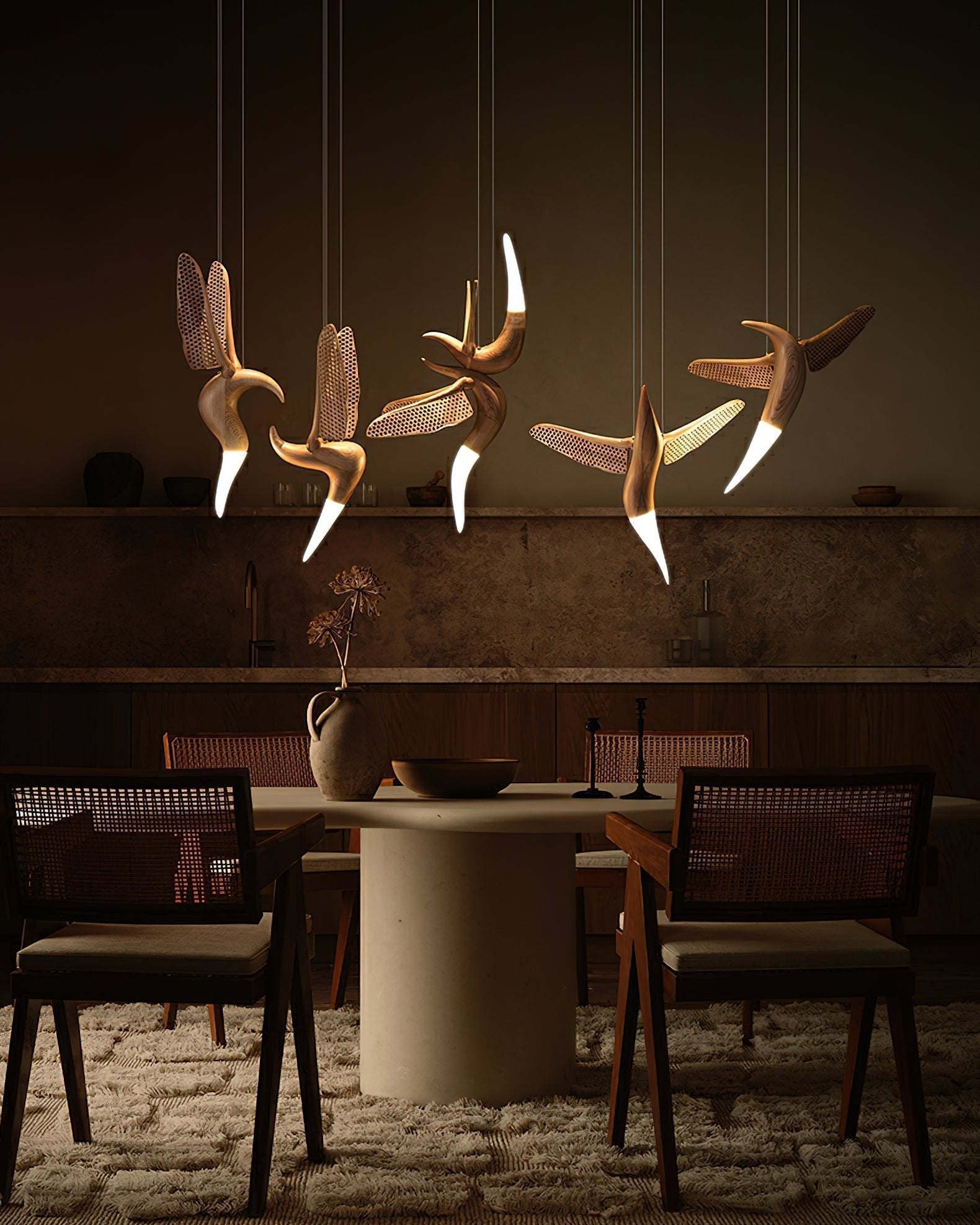Elsilor Avian-Inspired Wood Pendant Light - Blowlighting
