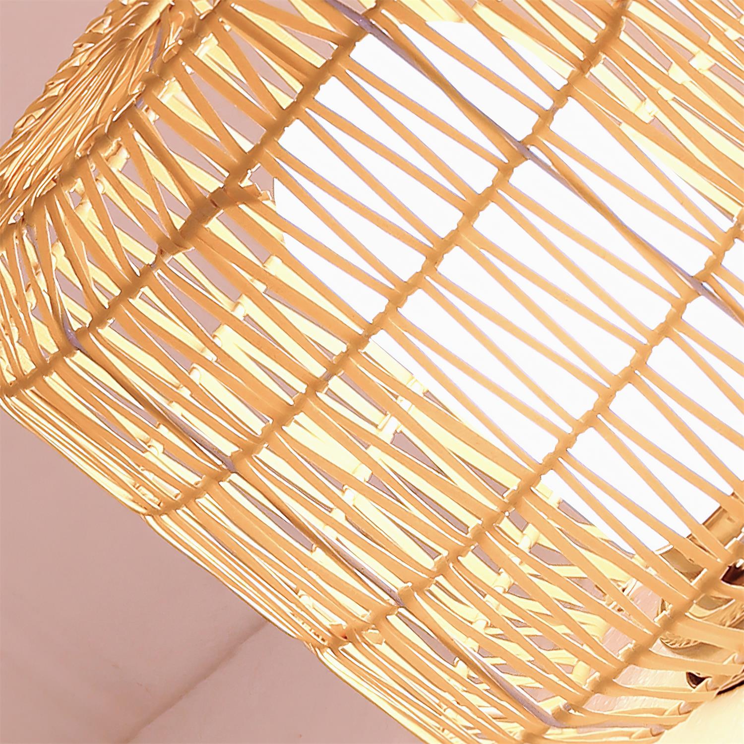 Danya Lampe Extérieure Cylindre en Rattan Solaire - Neutralighting