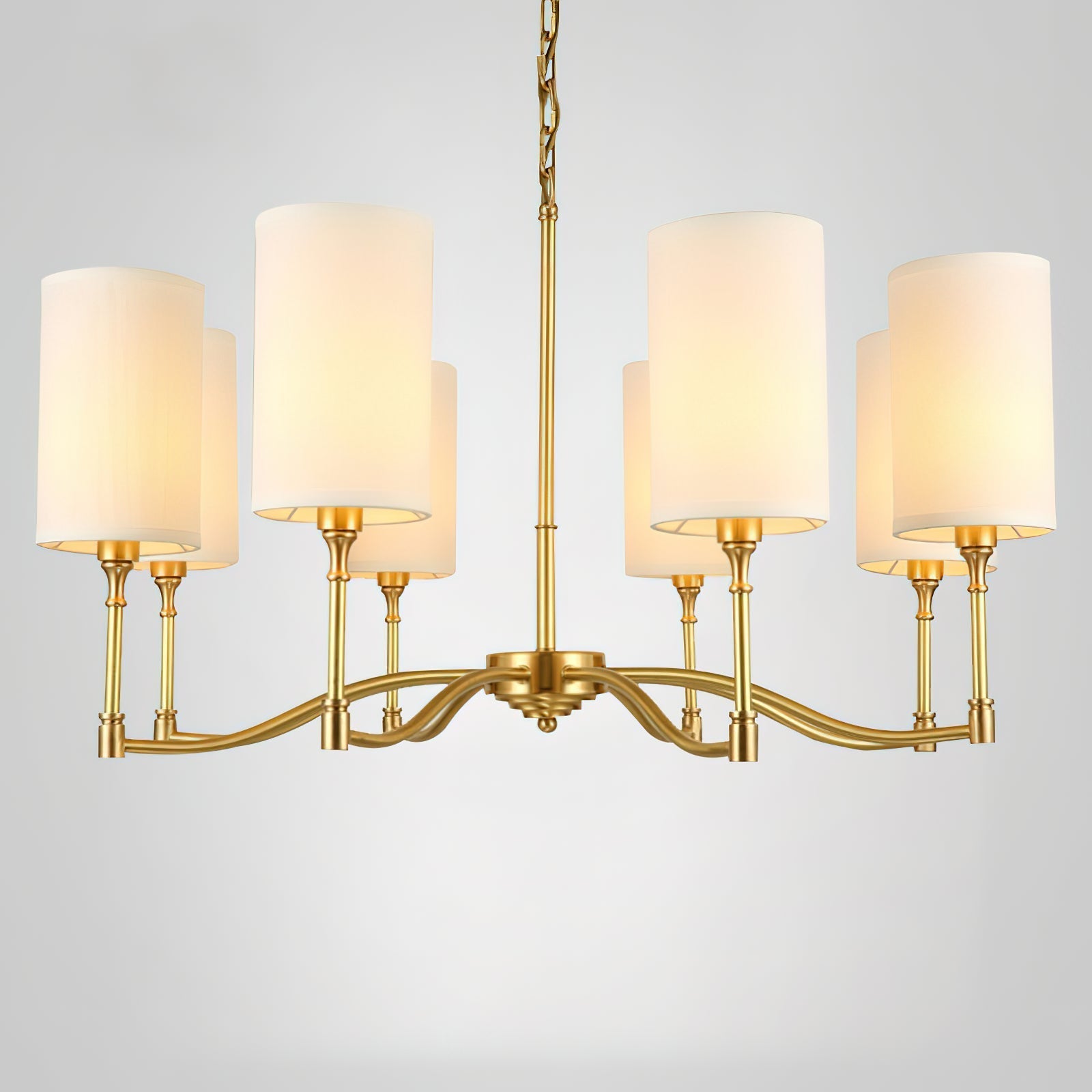 Unfold Chandelier Métal Laiton Tissu Traditionnel Vintage - Neutralighting