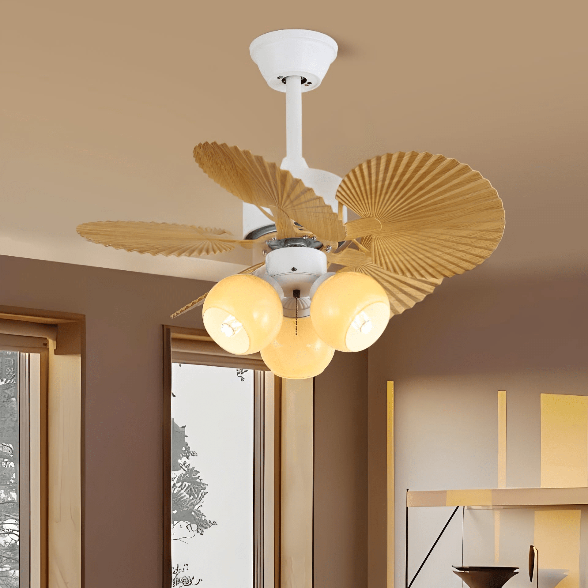 Ventilateur de plafond Aurelia dans un salon moderne
