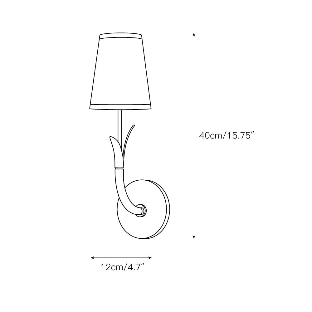 Elys Lampe Murale en Métal Laiton et Tissu Minimaliste Moderne - Neutralighting